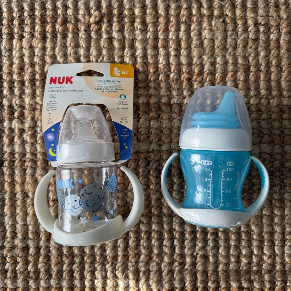 Munchkin Gentle Transition Sippy Trainer Cup & NUK Glow in the Dark Learner Cup
